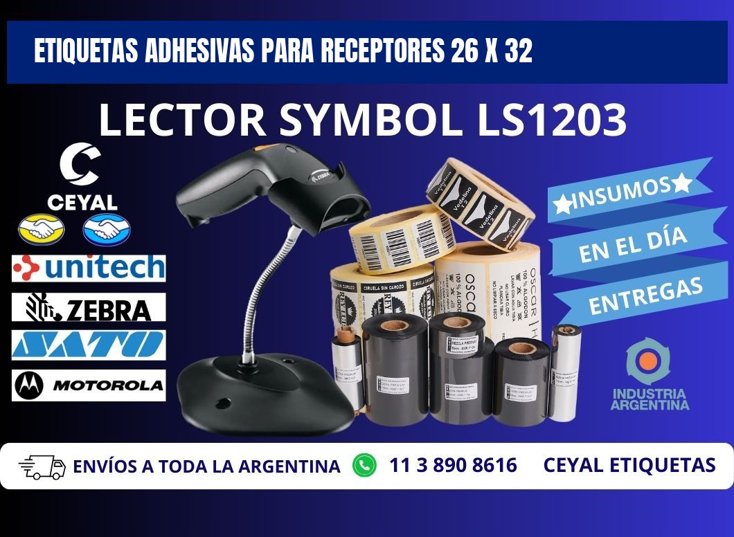 ETIQUETAS ADHESIVAS PARA RECEPTORES 26 x 32