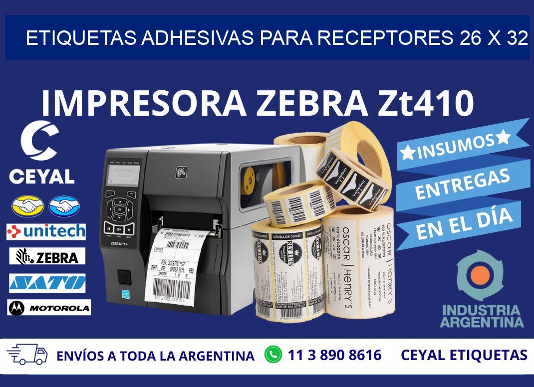 ETIQUETAS ADHESIVAS PARA RECEPTORES 26 x 32