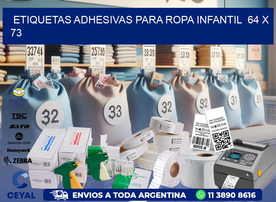 ETIQUETAS ADHESIVAS PARA ROPA INFANTIL  64 x 73