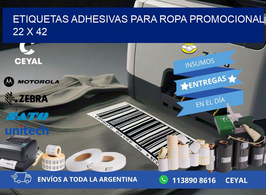 ETIQUETAS ADHESIVAS PARA ROPA PROMOCIONAL  22 x 42