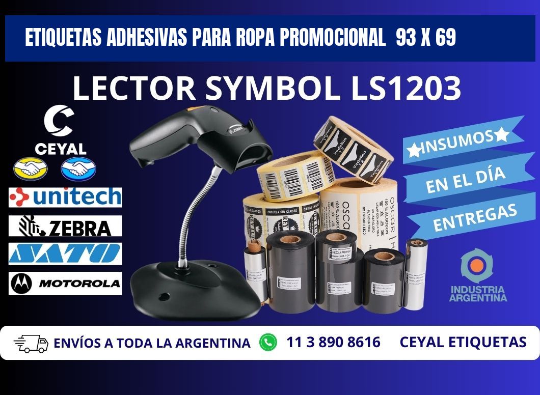 ETIQUETAS ADHESIVAS PARA ROPA PROMOCIONAL  93 x 69