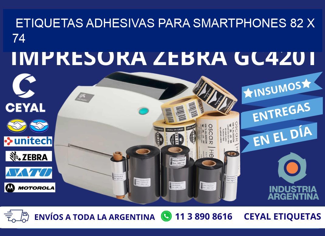 ETIQUETAS ADHESIVAS PARA SMARTPHONES 82 x 74