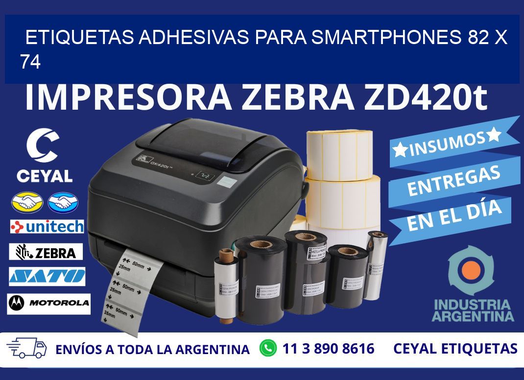 ETIQUETAS ADHESIVAS PARA SMARTPHONES 82 x 74