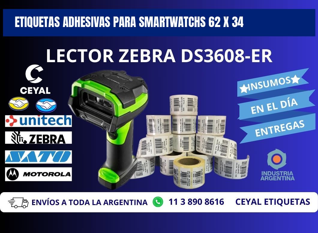 ETIQUETAS ADHESIVAS PARA SMARTWATCHS 62 x 34