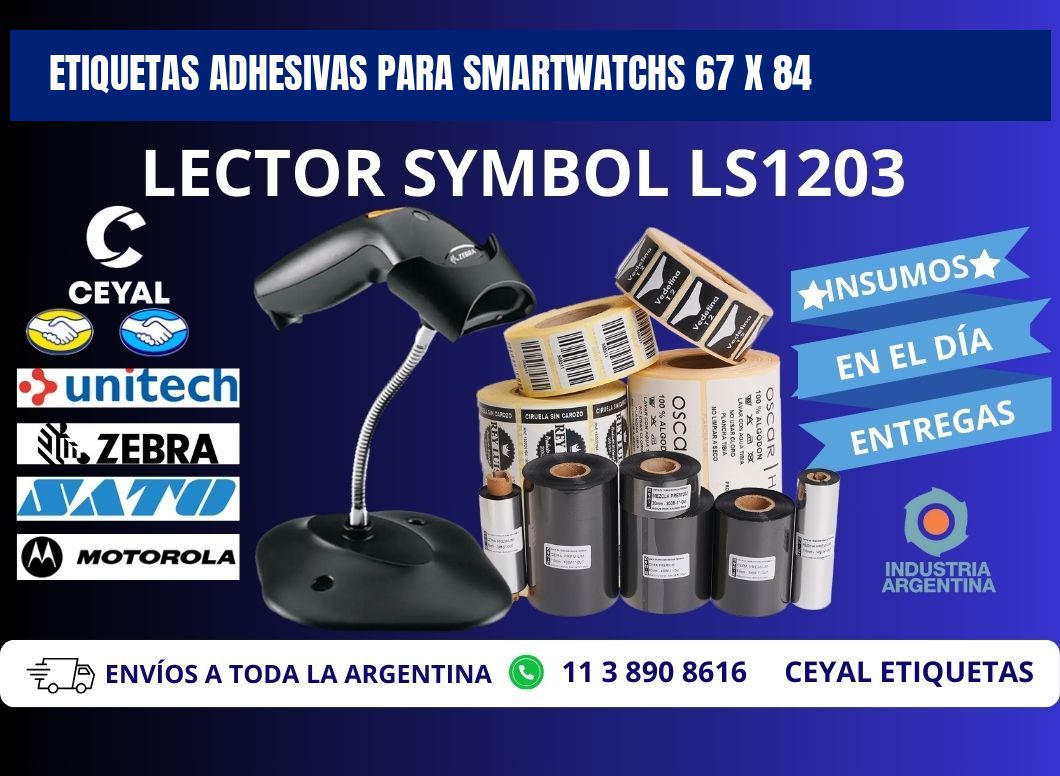 ETIQUETAS ADHESIVAS PARA SMARTWATCHS 67 x 84