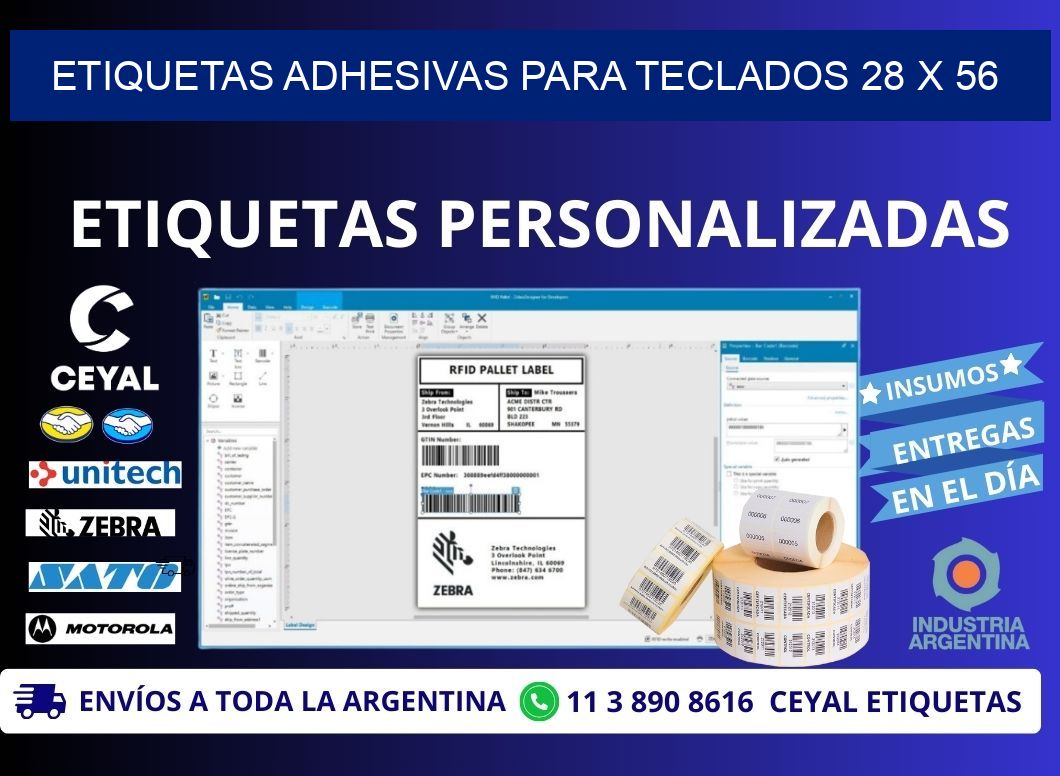 ETIQUETAS ADHESIVAS PARA TECLADOS 28 x 56