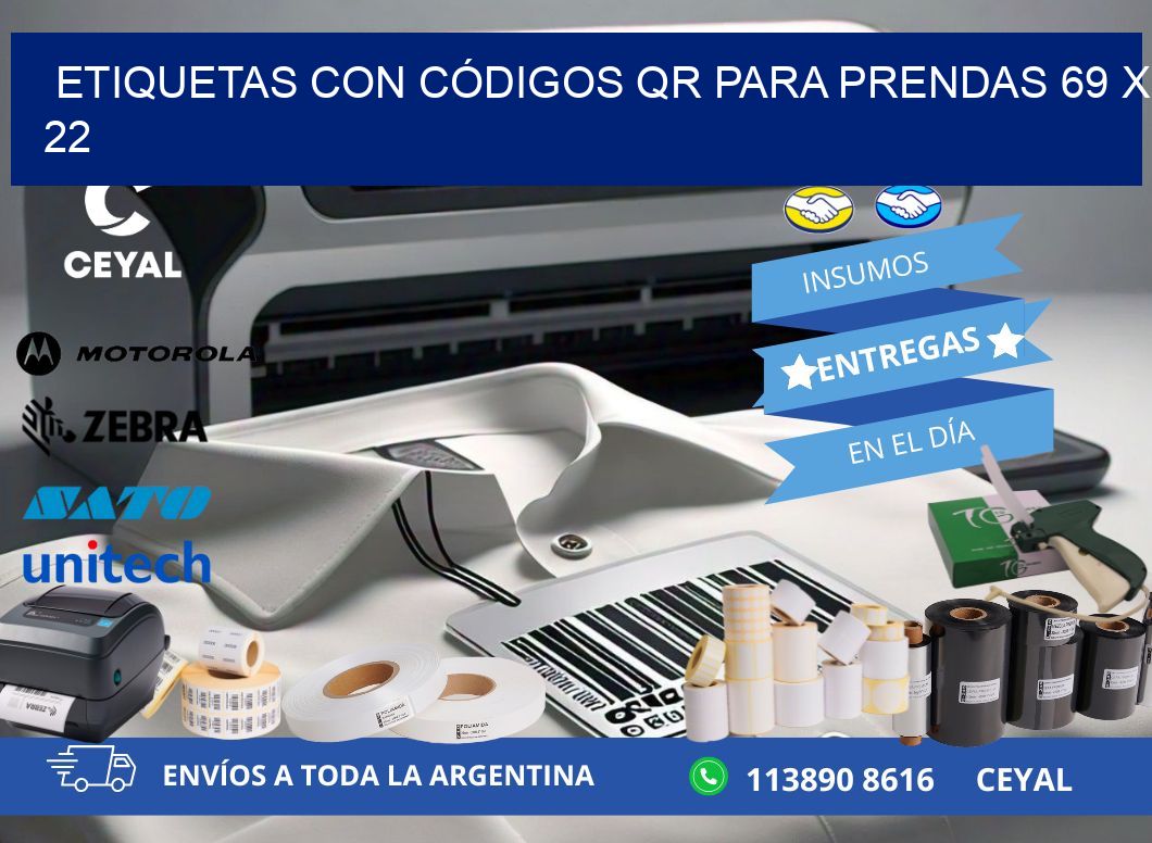 ETIQUETAS CON CÓDIGOS QR PARA PRENDAS 69 x 22