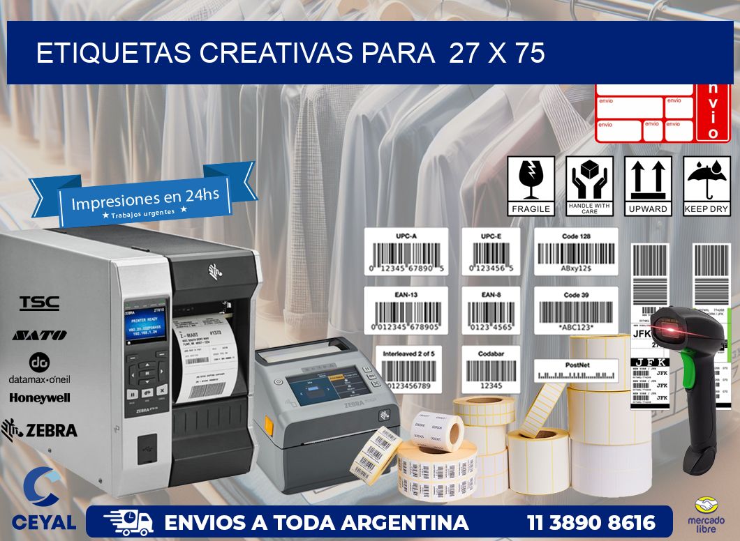 ETIQUETAS CREATIVAS PARA  27 x 75