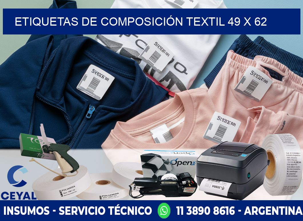 ETIQUETAS DE COMPOSICIÓN TEXTIL 49 x 62