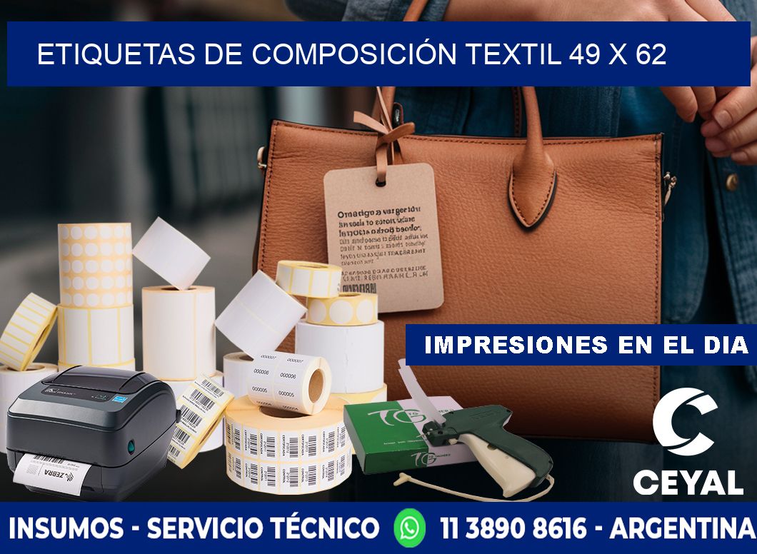 ETIQUETAS DE COMPOSICIÓN TEXTIL 49 x 62