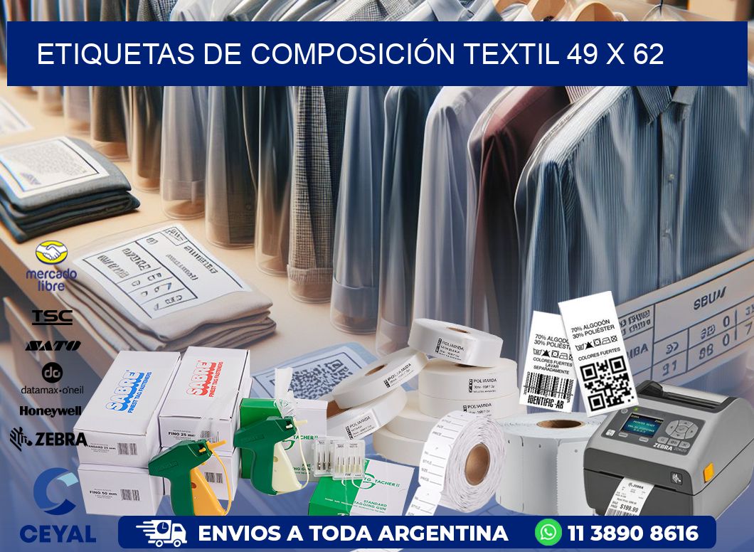 ETIQUETAS DE COMPOSICIÓN TEXTIL 49 x 62