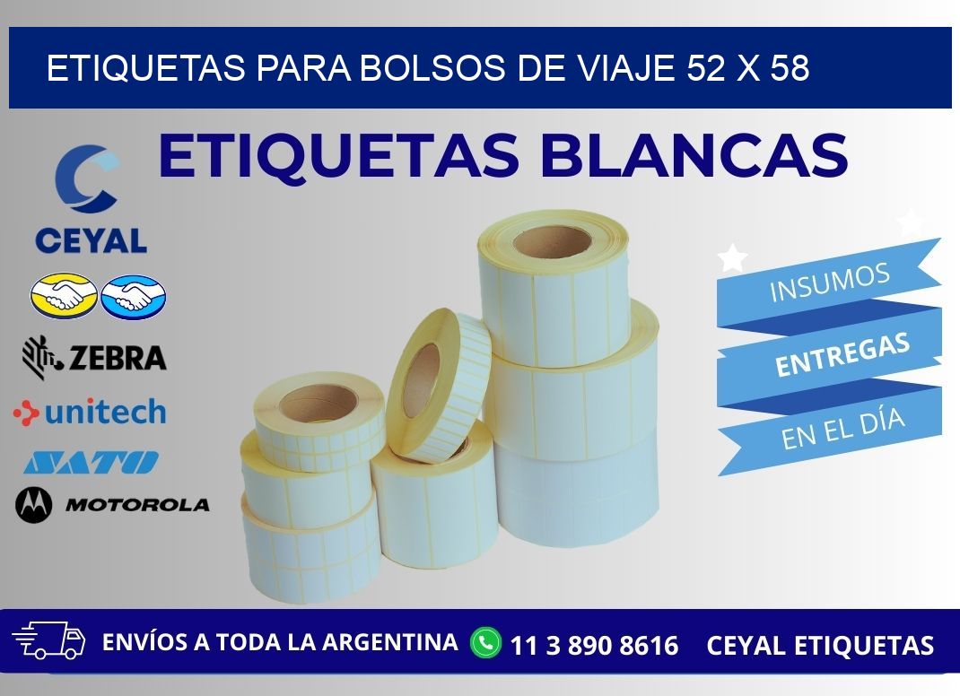 ETIQUETAS PARA BOLSOS DE VIAJE 52 x 58