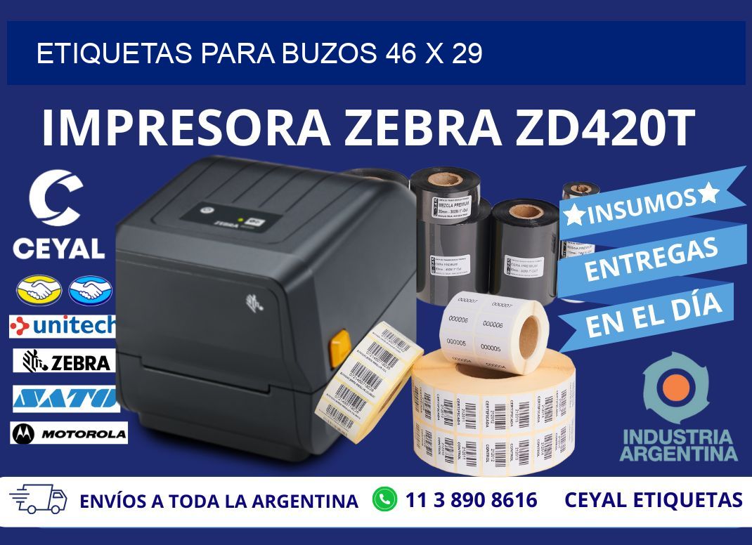 ETIQUETAS PARA BUZOS 46 x 29