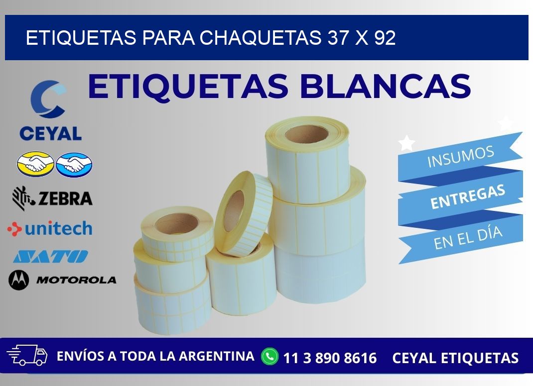 ETIQUETAS PARA CHAQUETAS 37 x 92