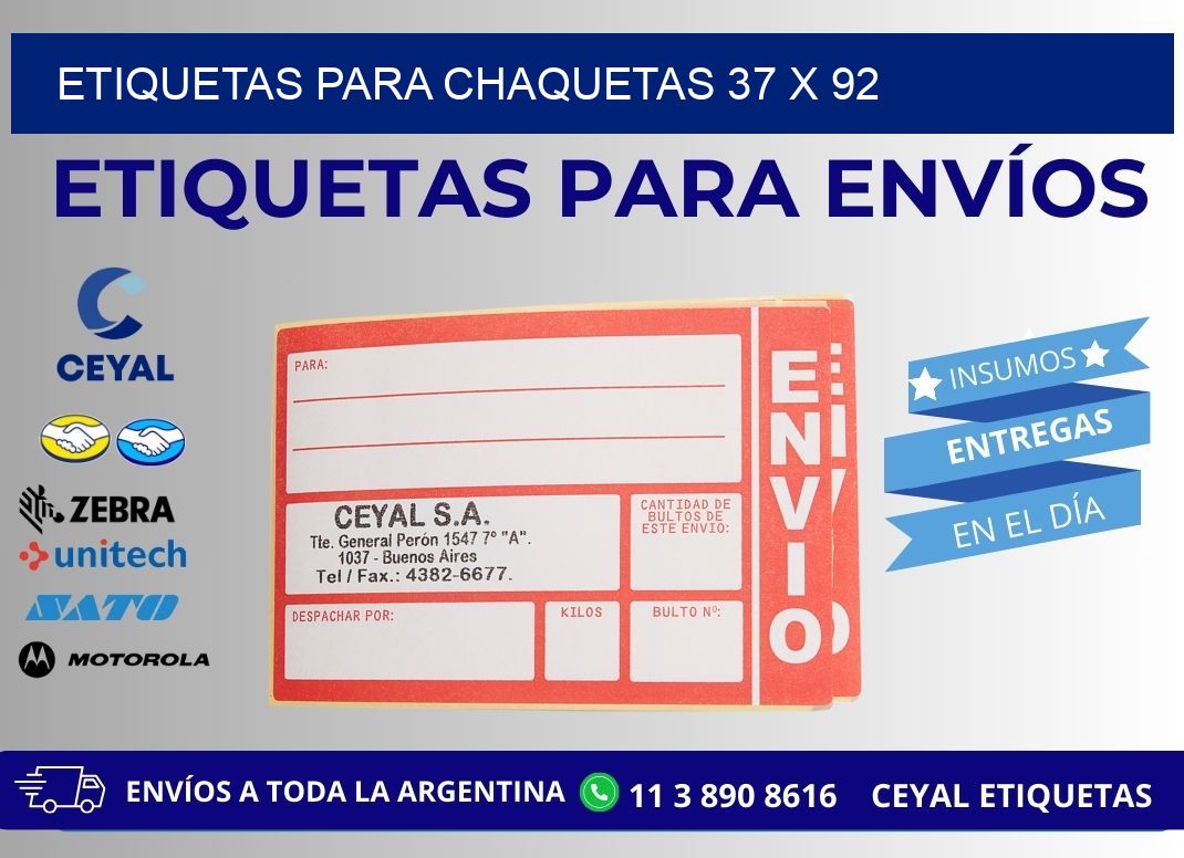 ETIQUETAS PARA CHAQUETAS 37 x 92