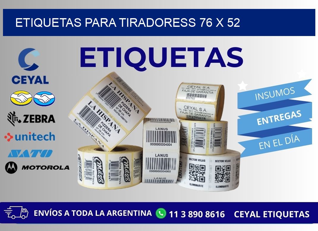 ETIQUETAS PARA TIRADORESS 76 x 52