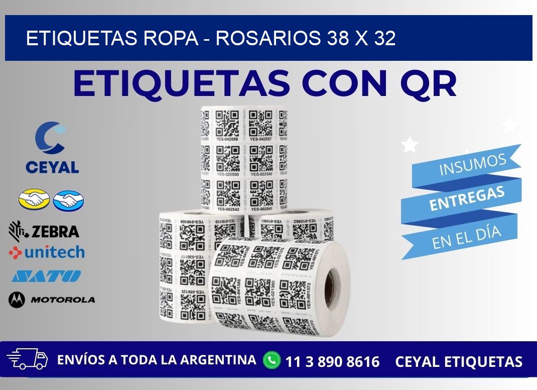 ETIQUETAS ROPA - ROSARIOS 38 x 32