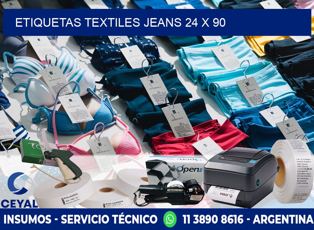 ETIQUETAS TEXTILES JEANS 24 x 90