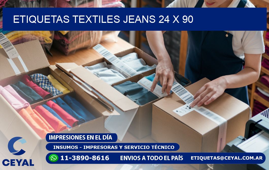 ETIQUETAS TEXTILES JEANS 24 x 90