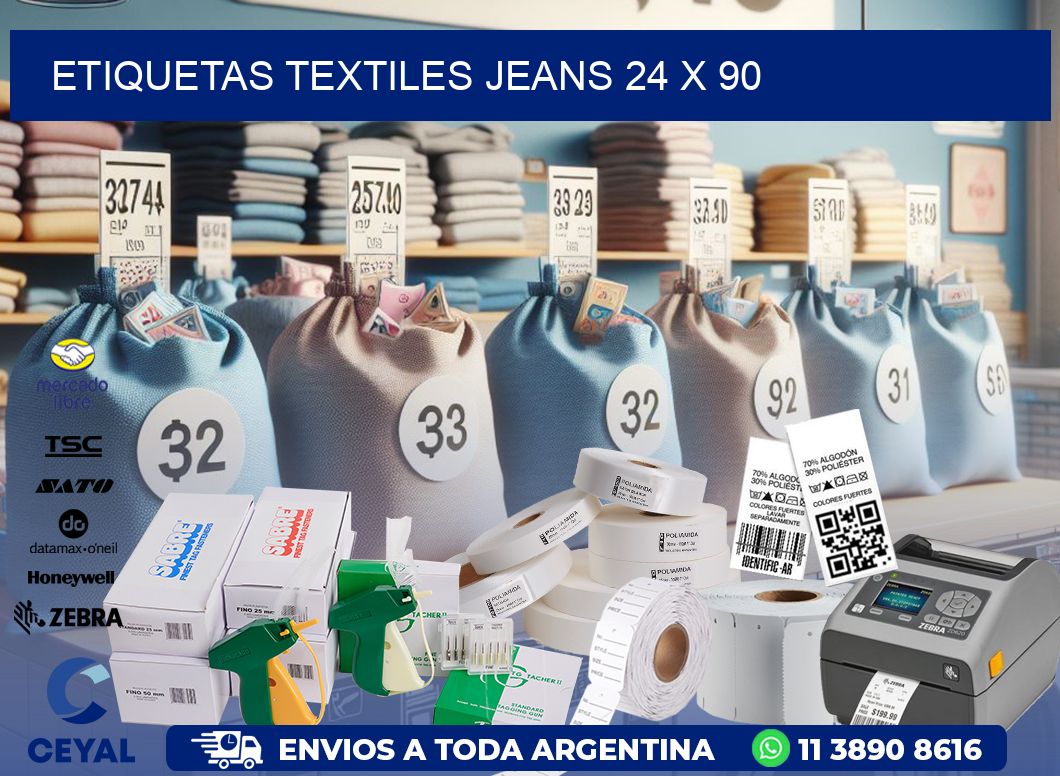 ETIQUETAS TEXTILES JEANS 24 x 90