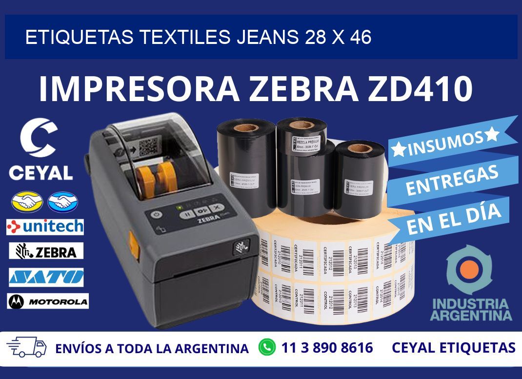 ETIQUETAS TEXTILES JEANS 28 x 46