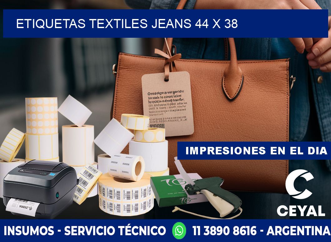 ETIQUETAS TEXTILES JEANS 44 x 38