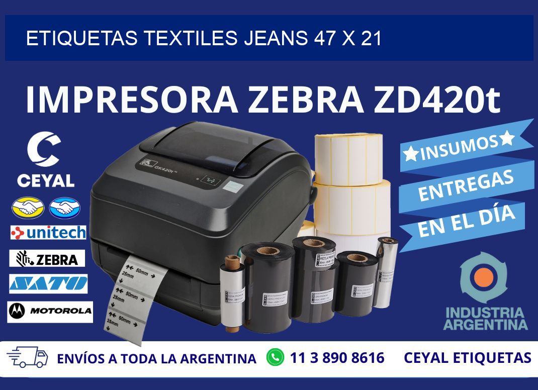 ETIQUETAS TEXTILES JEANS 47 x 21