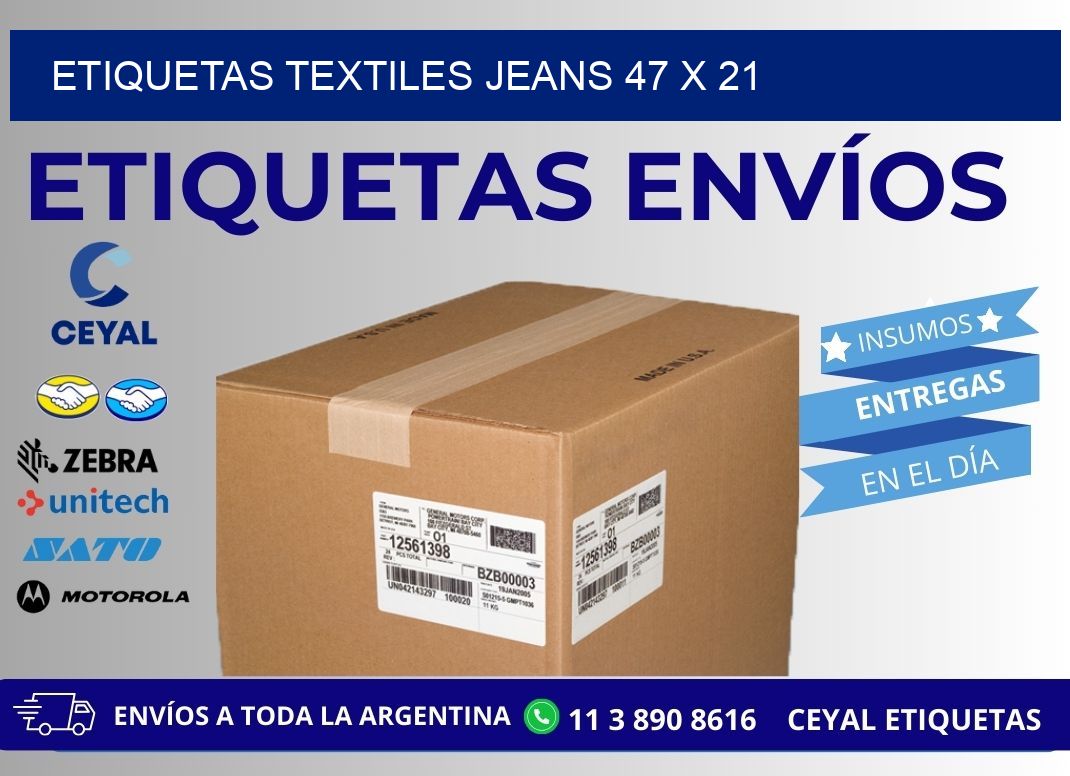 ETIQUETAS TEXTILES JEANS 47 x 21