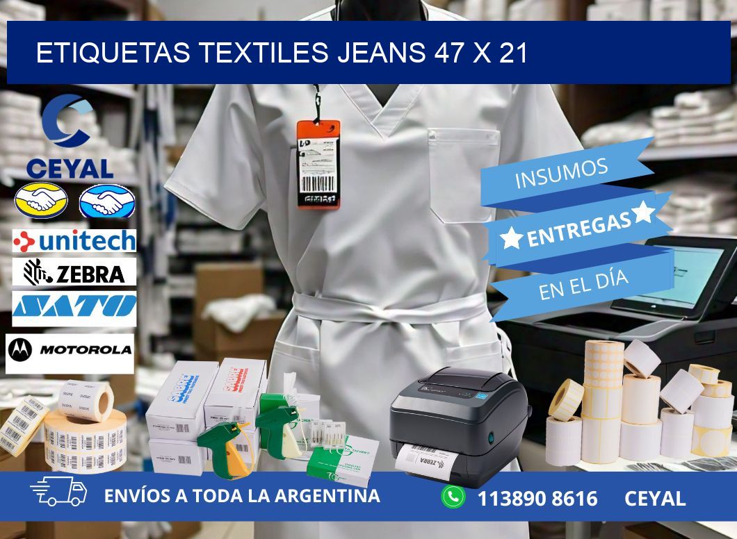 ETIQUETAS TEXTILES JEANS 47 x 21