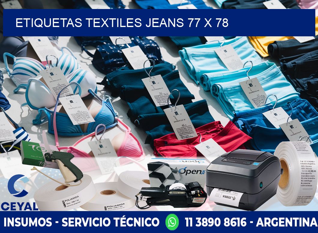 ETIQUETAS TEXTILES JEANS 77 x 78