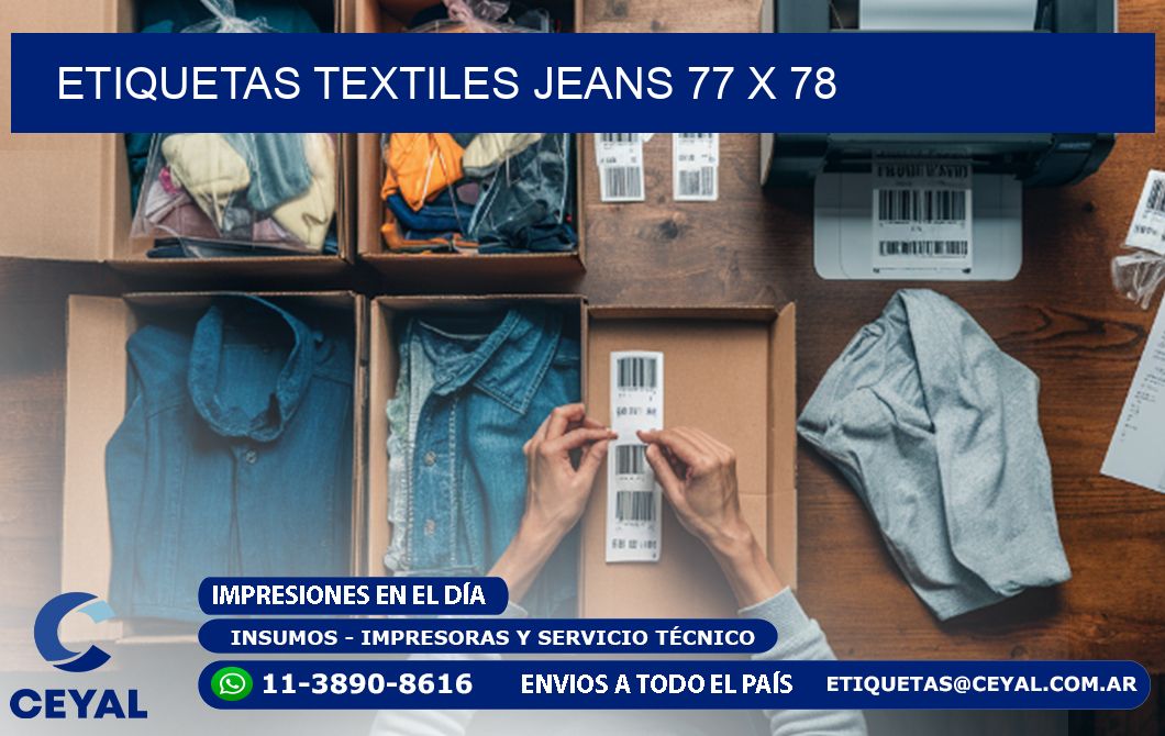 ETIQUETAS TEXTILES JEANS 77 x 78