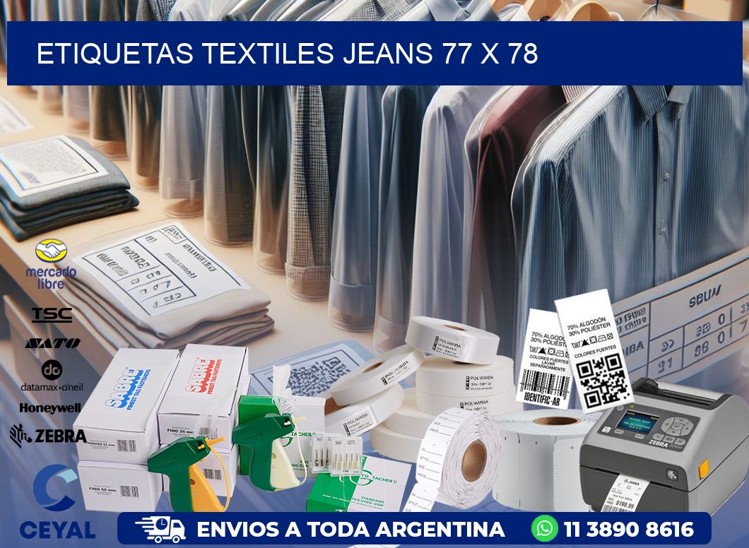 ETIQUETAS TEXTILES JEANS 77 x 78