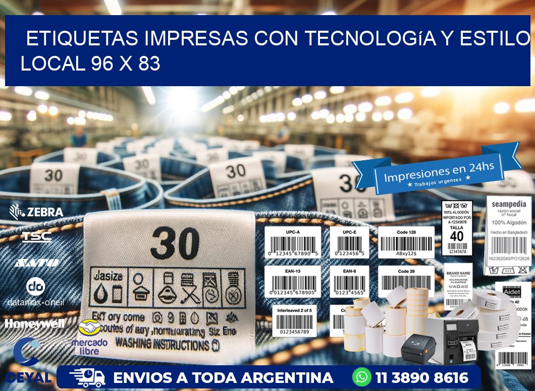 Etiquetas Impresas con Tecnología y Estilo Local 96 x 83