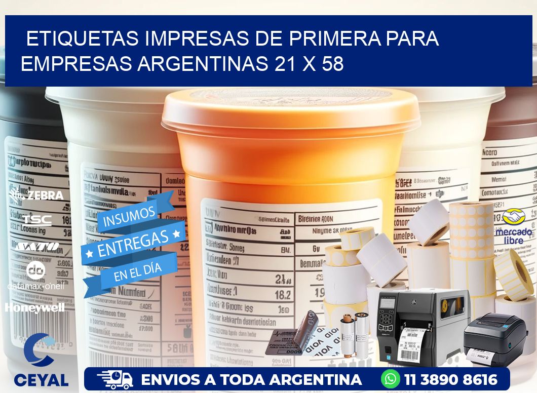 Etiquetas Impresas de Primera para Empresas Argentinas 21 x 58