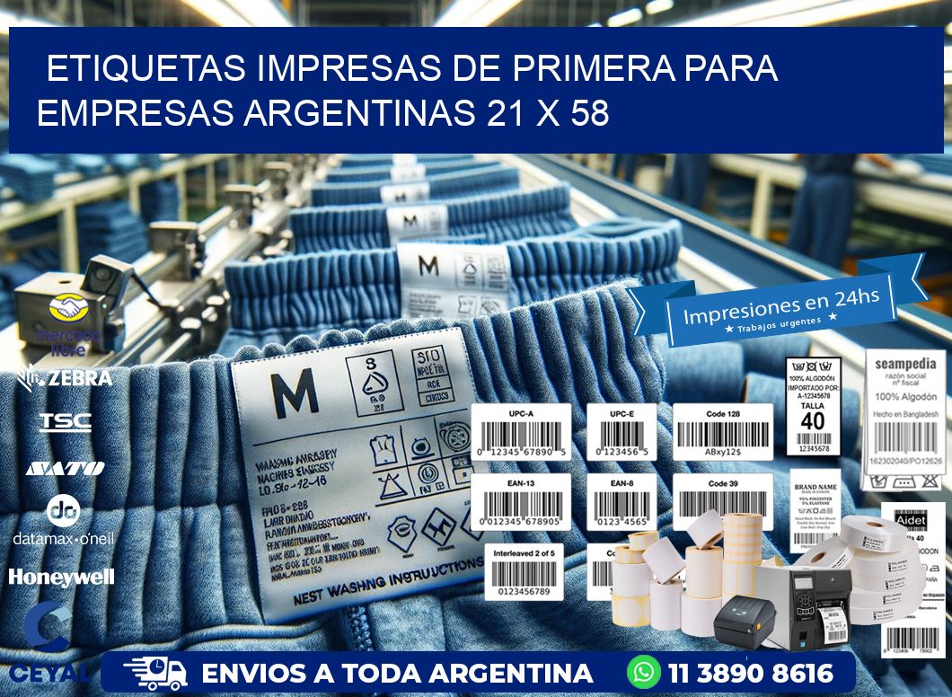 Etiquetas Impresas de Primera para Empresas Argentinas 21 x 58