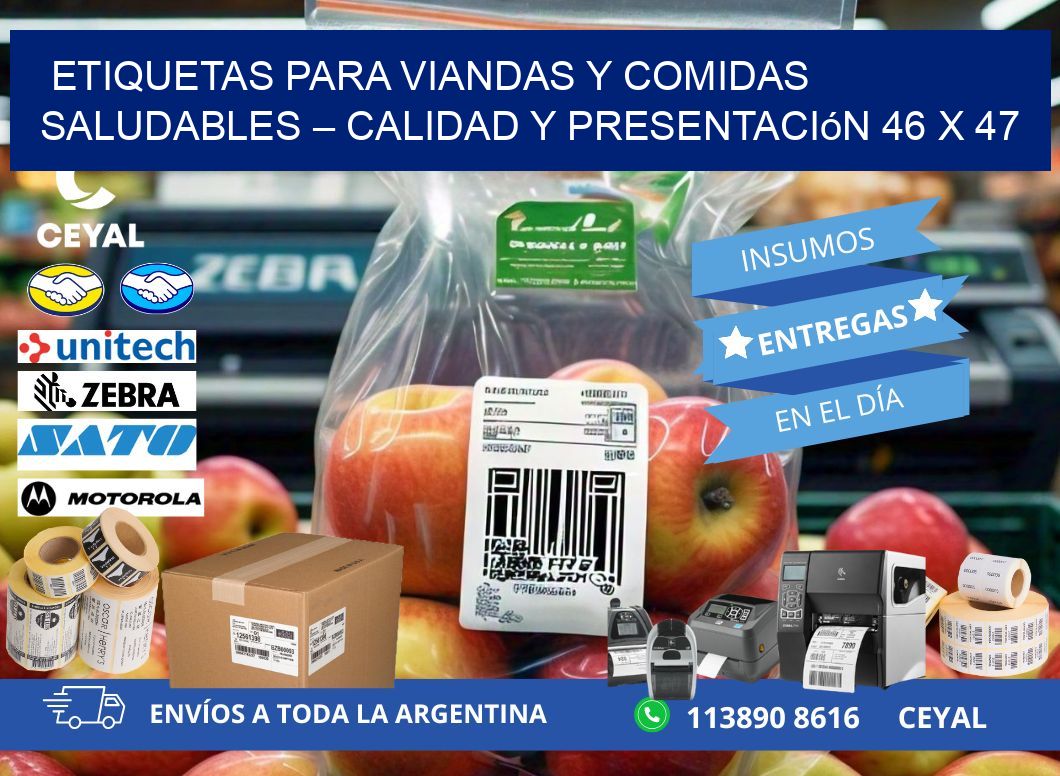 Etiquetas para viandas y comidas saludables – Calidad y presentación 46 x 47