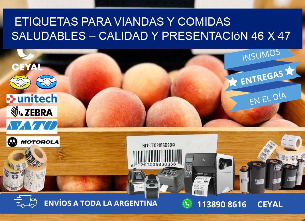 Etiquetas para viandas y comidas saludables – Calidad y presentación 46 x 47