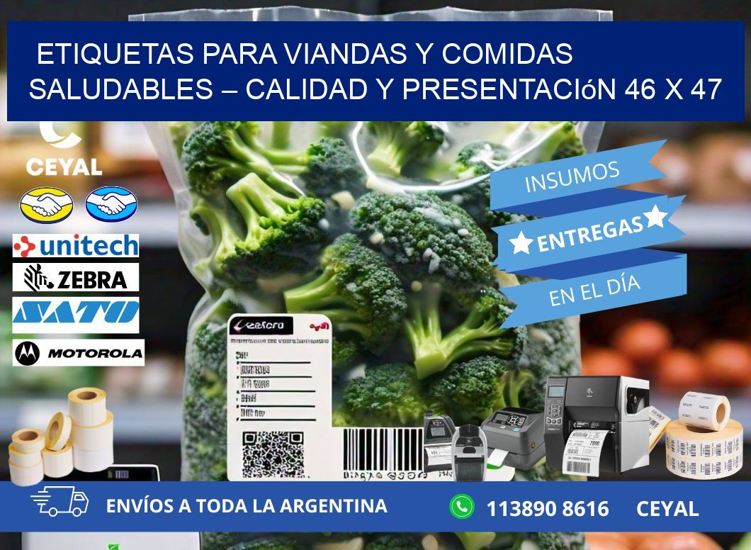 Etiquetas para viandas y comidas saludables – Calidad y presentación 46 x 47