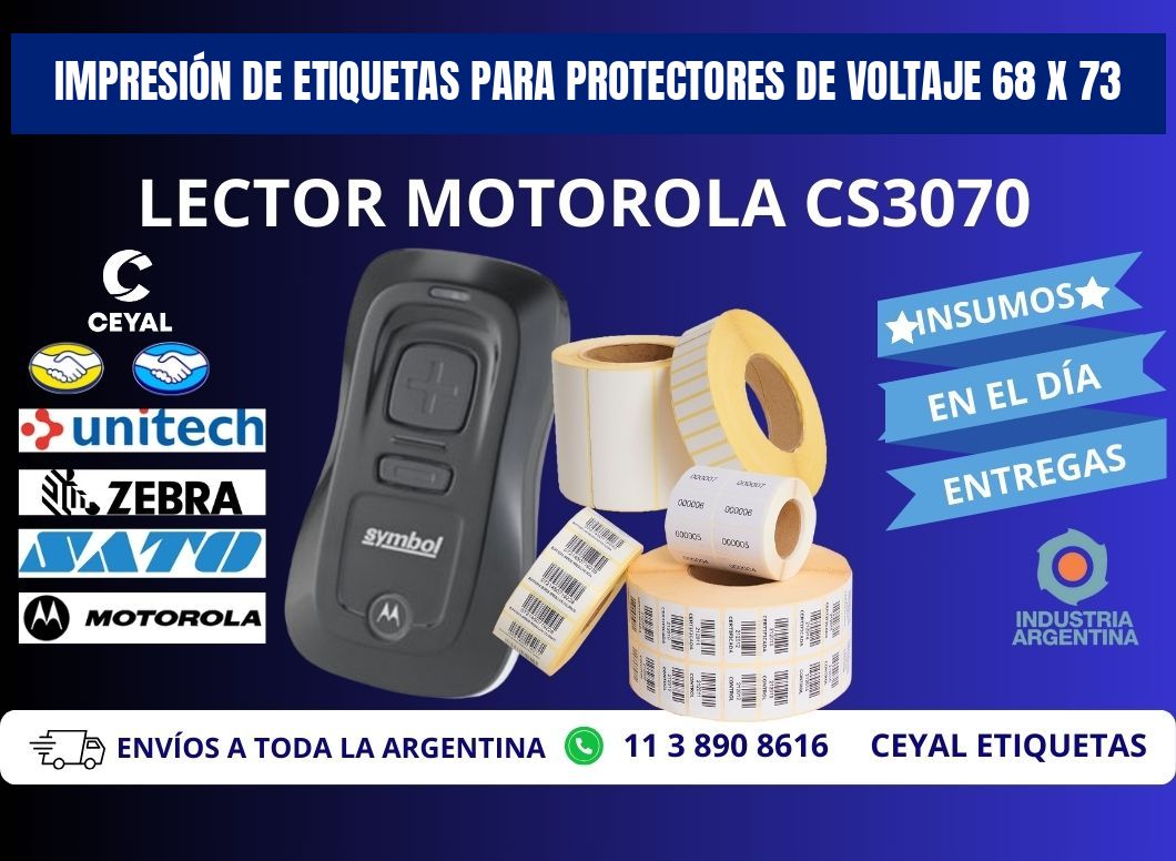 IMPRESIÓN DE ETIQUETAS PARA PROTECTORES DE VOLTAJE 68 x 73