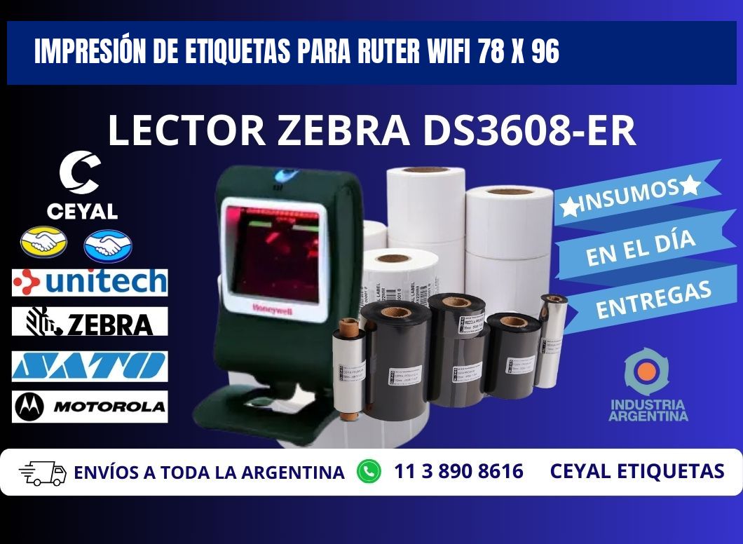 IMPRESIÓN DE ETIQUETAS PARA RUTER WIFI 78 x 96