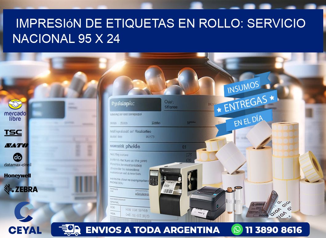 Impresión de Etiquetas en Rollo: Servicio Nacional 95 x 24