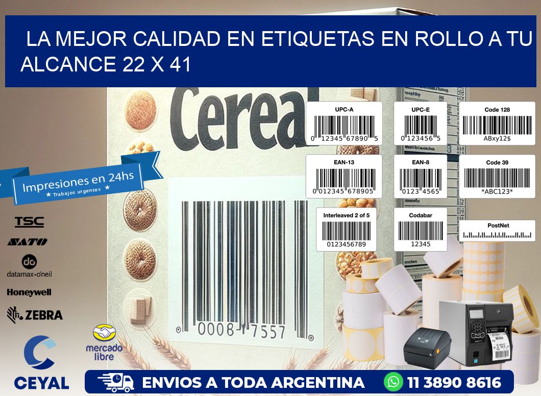 La Mejor Calidad en Etiquetas en Rollo a tu Alcance 22 x 41