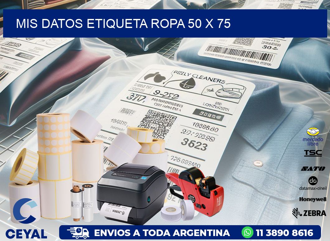 MIS DATOS ETIQUETA ROPA 50 x 75