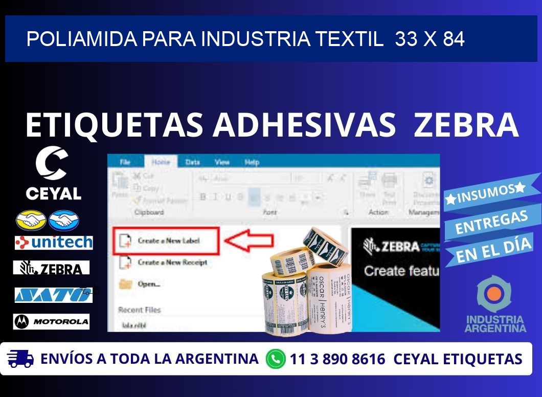 POLIAMIDA PARA INDUSTRIA TEXTIL  33 x 84