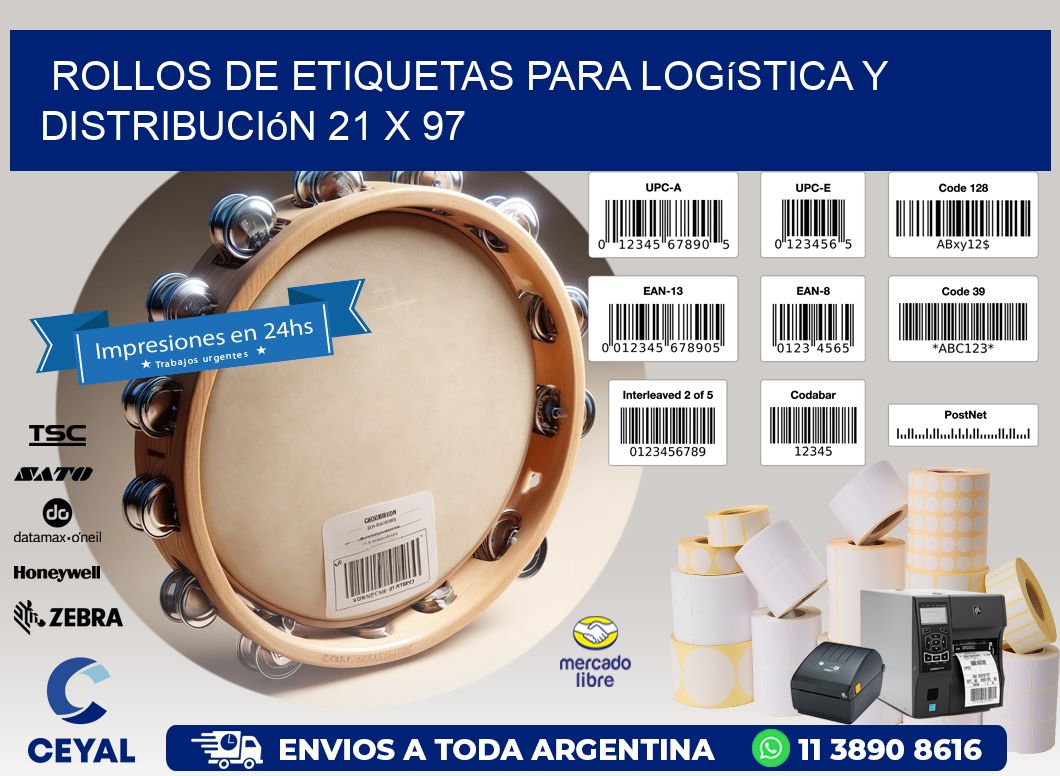 Rollos de Etiquetas para Logística y Distribución 21 x 97