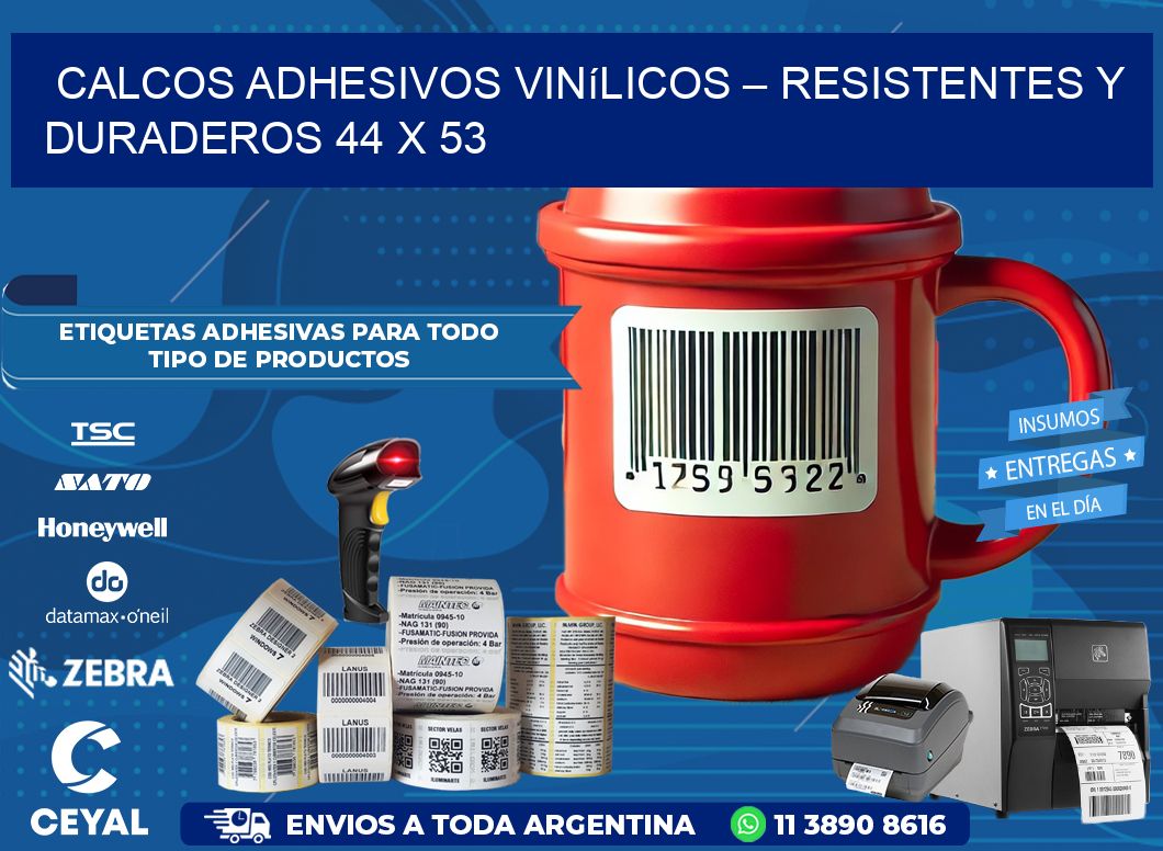 Calcos Adhesivos Vinílicos – Resistentes y Duraderos 44 x 53