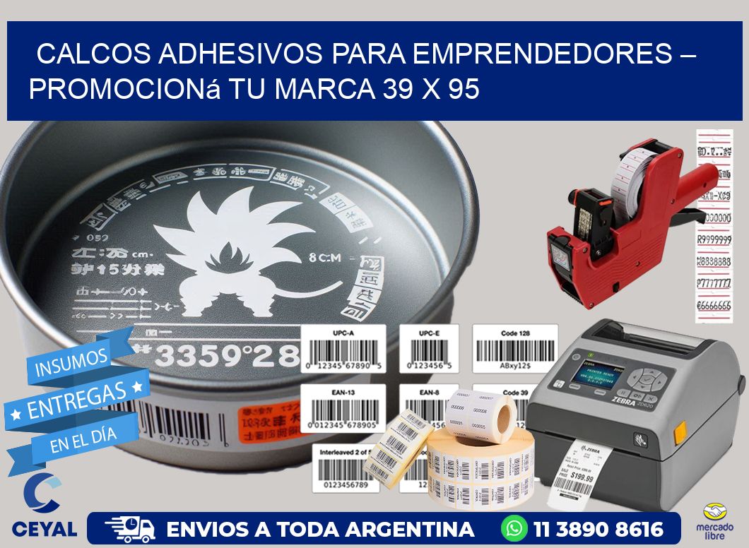 Calcos Adhesivos para Emprendedores – Promocioná Tu Marca 39 x 95