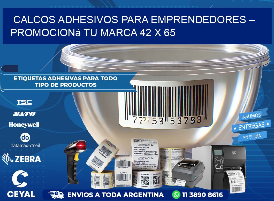 Calcos Adhesivos para Emprendedores – Promocioná Tu Marca 42 x 65