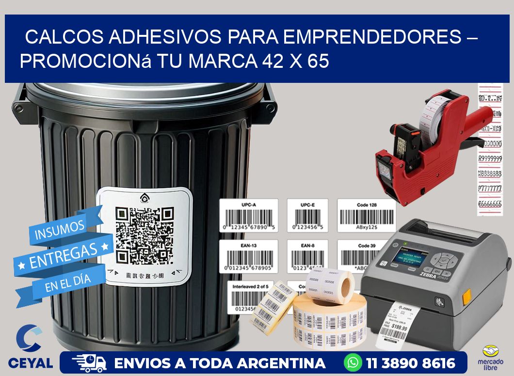 Calcos Adhesivos para Emprendedores – Promocioná Tu Marca 42 x 65