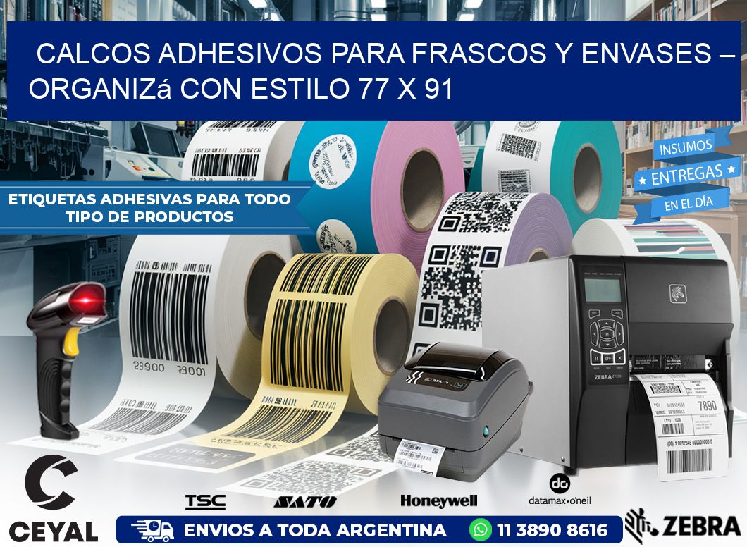 Calcos Adhesivos para Frascos y Envases – Organizá con Estilo 77 x 91